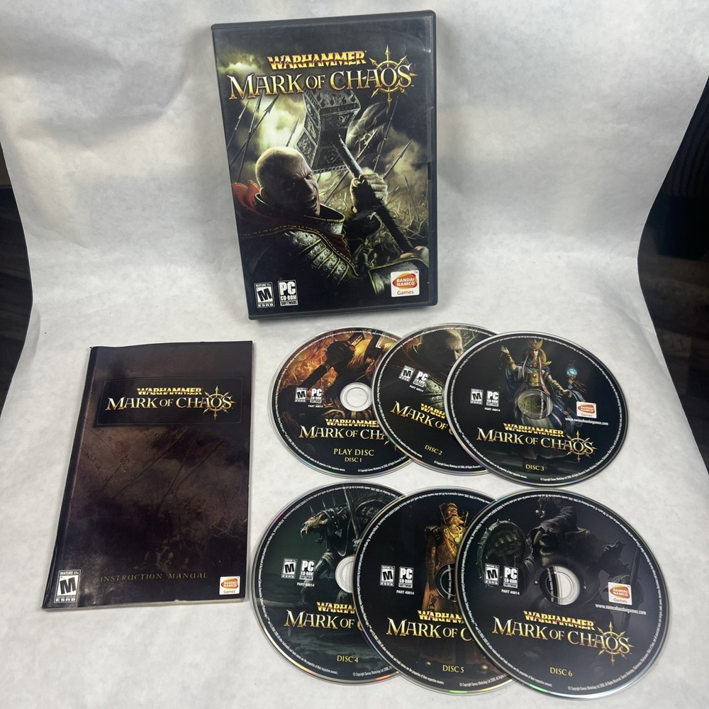 Warhammer Mark of Chaos (PC, 2006) Bandai Namco Complete with Manual‎ CIB